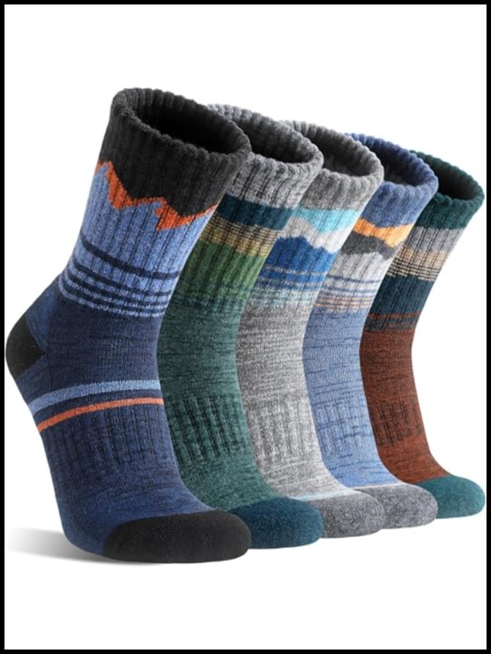 Merino Wool Hiking Socks Thermal Winter Crew Socks with Cushioned Sole Moisture